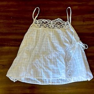 American Eagle white, side-tying tank with adjustable straps